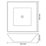 Basin Square Ceramic White 41.5x41.5x12 cm 142344