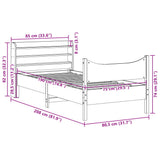 Bed Frame with Headboard Wax Brown 75x190 cm Small Single Solid Wood Pine 3307070