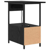 Bedside Cabinet Black Oak 60 x 30 x 61 cm Engineered Wood 859595