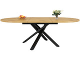 Extendable dining table 100-140cm, round-oval table, stable X-metal frame, adjustable feet, wood N639P439338N