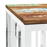 Coffee Table Silver Stainless Steel and Solid Wood Reclaimed 350056
