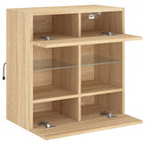 TV Wall Cabinet with LED Lights Sonoma Oak 58.5x30x60.5 cm 837094