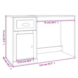 Desk with Drawer Smoked Oak 115x50x75 cm Engineered Wood 816477