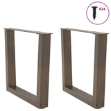 Coffee Table Legs V-Shape 2 pcs Natural Steel 50x cm Steel 4012631