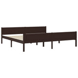 Bed Frame without Mattress Solid Pinewood Dark Brown 200x200 cm 322123