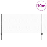 Welded Wire Fence 10 x 1 m PVC-Coated Steel Grey Mesh 3336823