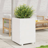Garden Planter White 50x50x72.5 cm Solid Wood Pine 3282575