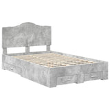 Bed Frame Concrete Grey 120 x 190 cm Engineered Wood 3413633