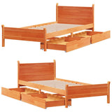 Bed Frame without Mattress Wax Brown 100x200 cm Solid Wood Pine 3309778