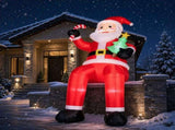 10.5FT Christmas Inflatable Sitting Santa Claus with 6 LED Lights, 210D Polyester, Drawstring 25606911