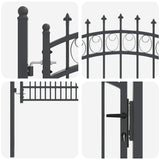 Fence Gate with Spikes EMMEN 170 x 100 cm Powder-coated steel 42009005