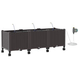 Garden Planter with Irrigation&Wheels 3 pcs Brown PP 3423081