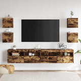 Wall Mounted TV Cabinet 4 pcs Smoked Oak 30.5x30x30 cm 815137