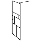 Walk-in Shower Wall with Shelf Black 80x195 cm ESG Glass&Aluminium 3185449