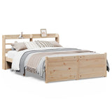 Bed Frame Natural Wood Solid pine wood Double Bed Frame 3306760
