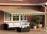 Electric Retractable Awning Green, Yellow and White 3.5 x 2.5 m 3421805