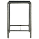 Garden Bar Set Grey PE rattan, powder-coated steel, tempered glass 3095415
