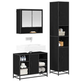 Bathroom Furniture Set 3 pcs Black Oak Engineered Wood 3402335