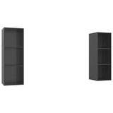 Wall-mounted TV Cabinets 2 pcs High Gloss Grey Engineered Wood 3079861