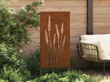 Garden Privacy Screen Floral Rusty 50 x 140 cm Weathering Steel 876314