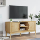 TV Cabinet FLORO Wax Brown 114x43x55 cm Solid Pine Wood 374014