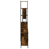 4 Piece Bathroom Furniture Set Smoked Oak Engineered Wood 3214687