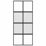 Sliding Door Black 90x205 cm Tempered Glass and Aluminium 155223