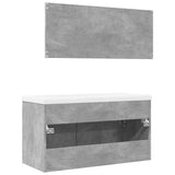 3 Piece Bathroom Furniture Set Concrete Grey Engineered Wood 3324863