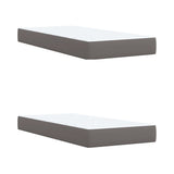 Box Spring Bed with Mattress Grey 200x200 cm Faux Leather 3290738