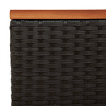 Garden Side Tables 2pcs Black 55x34x37cm Poly Rattan Solid Wood 365980