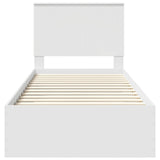 Bed Frame with Headboard White 90 x 190 cm Engineered Wood 3411359