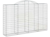 Arched Gabion Baskets 2 pcs 200x30x160/180 cm Galvanised Iron 3146173