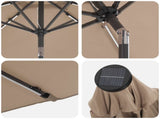 Garden Parasol with LED Lights and Base 230 x 230 cm Polyester 42036250