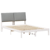 Bed frame White and light grey 140 x 190 cm Solid pine wood 878758