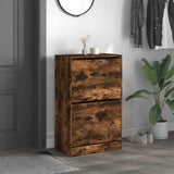 Shoe Cabinet Smoked Oak 60x34x96.5 cm Engineered Wood 839949