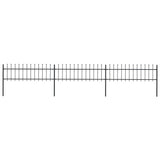 ZNTS Garden Fence with Spear Top Steel 5.1x0.6 m Black 277595