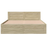 Bed Frame with Headboard without Mattress Sonoma Oak 160x200 cm 3295550