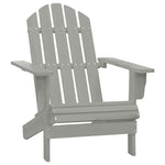 Garden Adirondack Chair with Ottoman&Table Solid Fir Wood Grey 315930