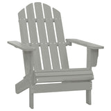 Garden Adirondack Chair with Ottoman&Table Solid Fir Wood Grey 315930