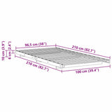 Bed Frame Brown 100 x 210 cm Solid Pine Wood 873106