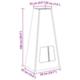 Fire Pit Black 50 x 35 x 100 cm Steel 859004