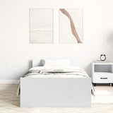 Bed Frame without Mattress White 75x190 cm Small Single Engineered Wood 835946