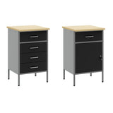 Work Cabinet Set with Drawer with Shelf Manual 5 pcs Black 3321426