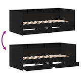 Daybed with Headboard Black Oak 90 x 190 cm Engineered Wood 3334004