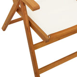 Reclining Garden Chairs 8 pcs Cream White Fabric and Solid Wood 3214540