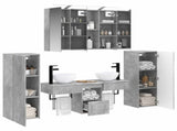 Bathroom Furniture Set 6 pcs Concrete Grey 3407114