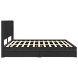 Bed Frame with Storage and Headboard Black 200 x 200 cm 3413996