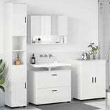 Bathroom Furniture Set with Drawer 4 pcs High Gloss White 3393087