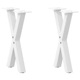 Coffee Table Legs X-Shaped 2 pcs White 28x cm Steel 4012889
