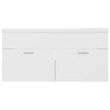 Sink Cabinet with Built-in Basin White Engineered Wood 3070847
